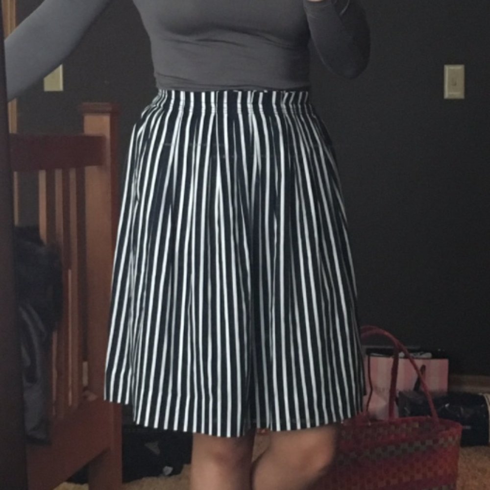 J. Crew Vertical Striped Midi Skirt Size